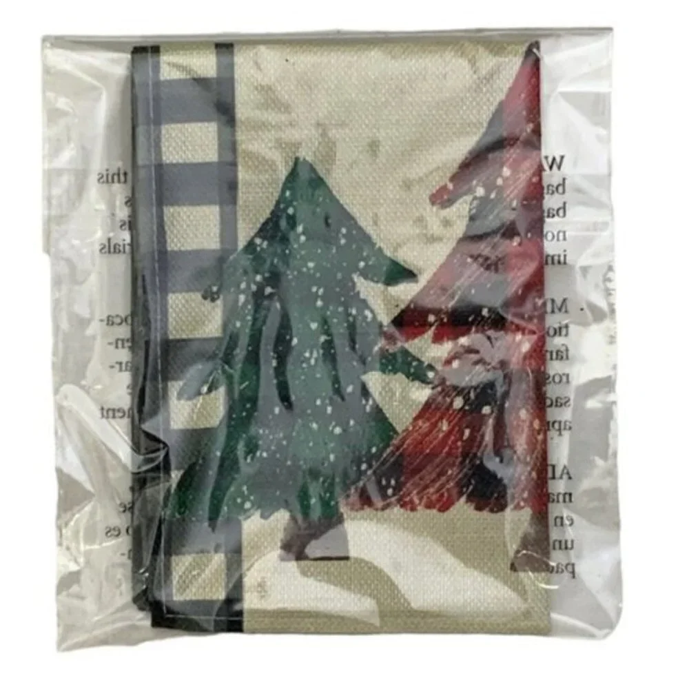 Table Runner Christmas Farmhouse Merry Christmas Buffalo Plaid Check Black White